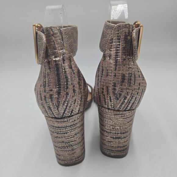 Aerosoles Landon Pink Metallic Block Heel Sandals Women Sz 8.5 Ankle Strap - Picture 4 of 7